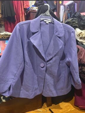dressbarn Lavender Single-Button Blazer